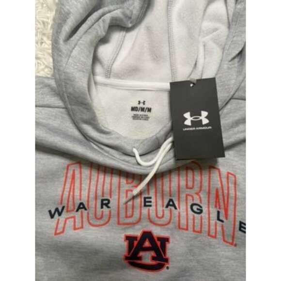 Under Armour Auburn War Eagle Gray Hoodie Sweatshirt MD/M Cotton Blend Pullover - Picture 2 of 7